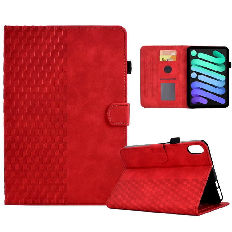 Rhombus Embossed PU Leather Smart Tablet Case - For iPad mini 6th Gen (2021) - mosaccessories